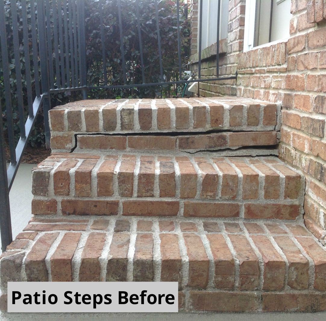 patio steps before polyrenewal